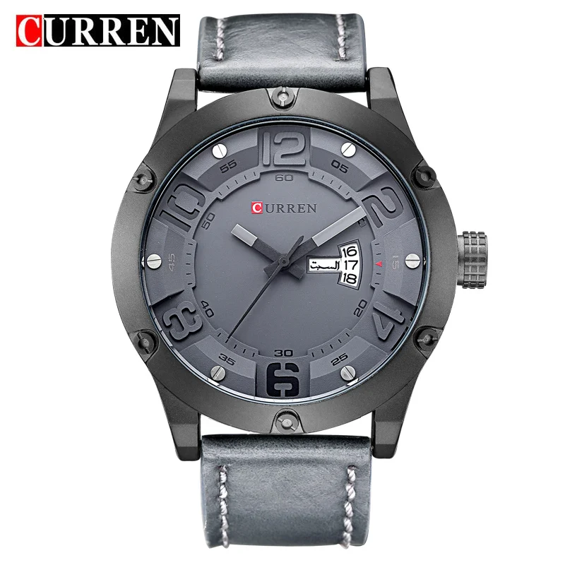 gray gray CURREN Мужские часы Топ бренд класса люкс известный мужские наручные часы мужские черные спортивные армейские военные кварцевые часы Erkek Kol Saati 8251 - Цвет: gray gray