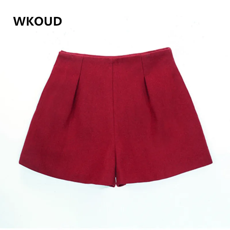Шорты WKOUD DK6034 женские большого размера шерстяные|woolen shorts|short pantswomen plus shorts |