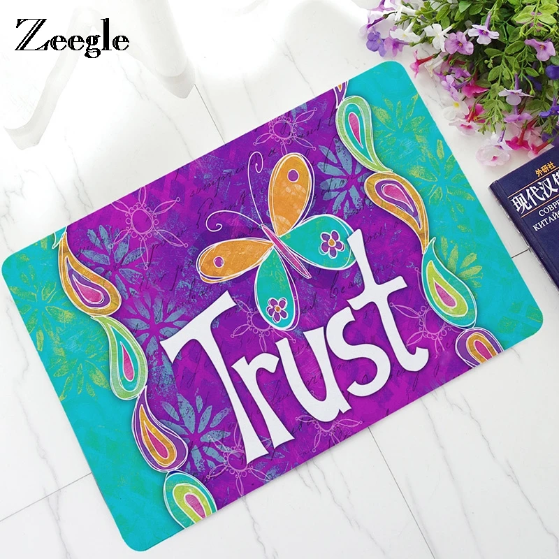 

Zeegle Floral Soft Floor Mat Kids Room Carpet Home Entrance/Hallway Doormat Anti-Slip Bathroom Carpet Cute Fashion Kitchen Rug