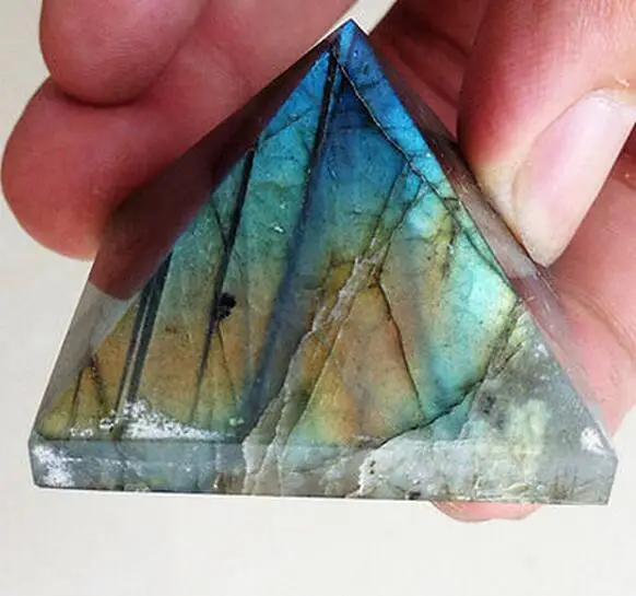 

Природный лабрадорит кварц Crystal целительная Пирамида