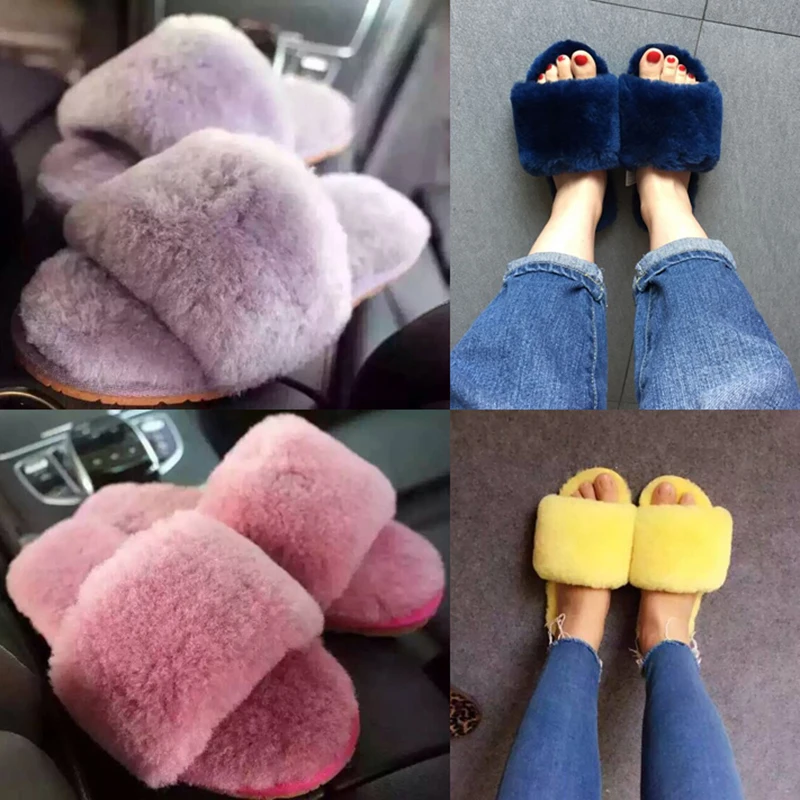 Шерстяные меховые домашние тапочки Millffy кондиционируемые комнатные Шлепанцы из