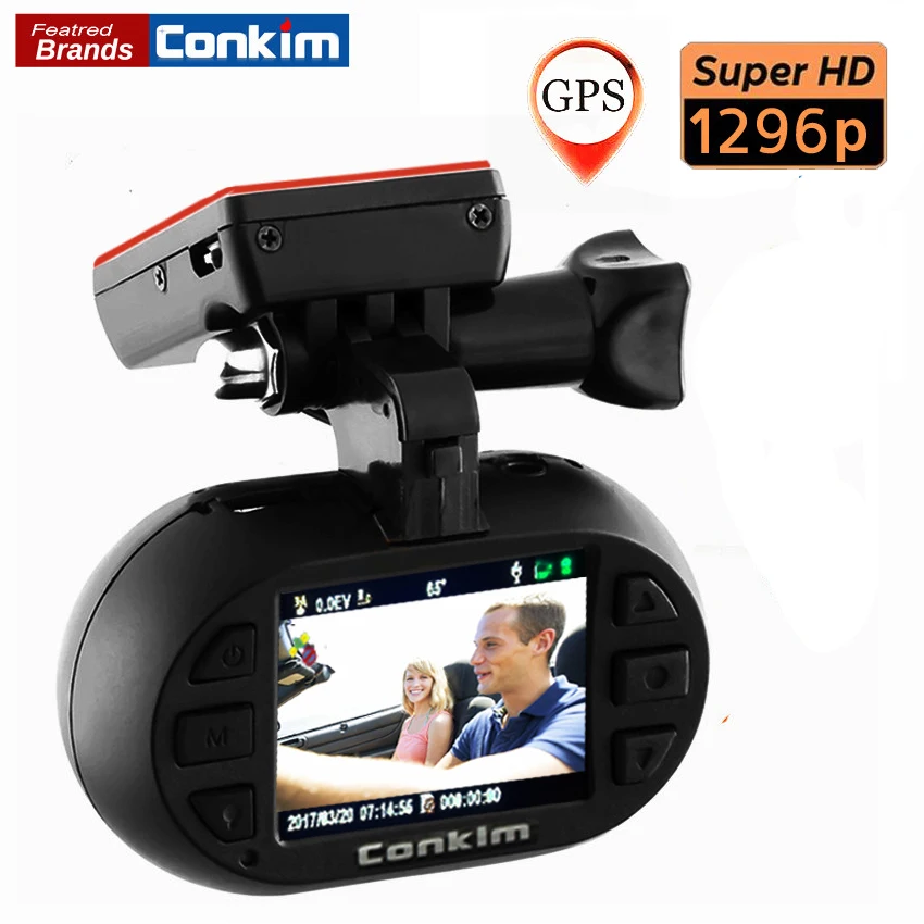 Conkim Авто Видео Регистраторы Ambarella A7 1296 P Super HD Автомобильные видеорегистраторы gps