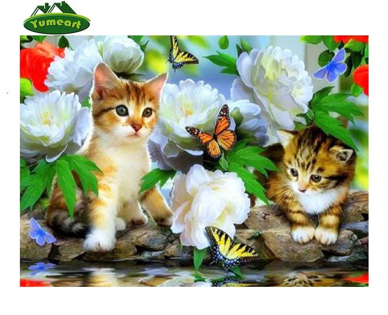 Набор для алмазной вышивки сделай сам набор крестиком с кошкой незаконченная