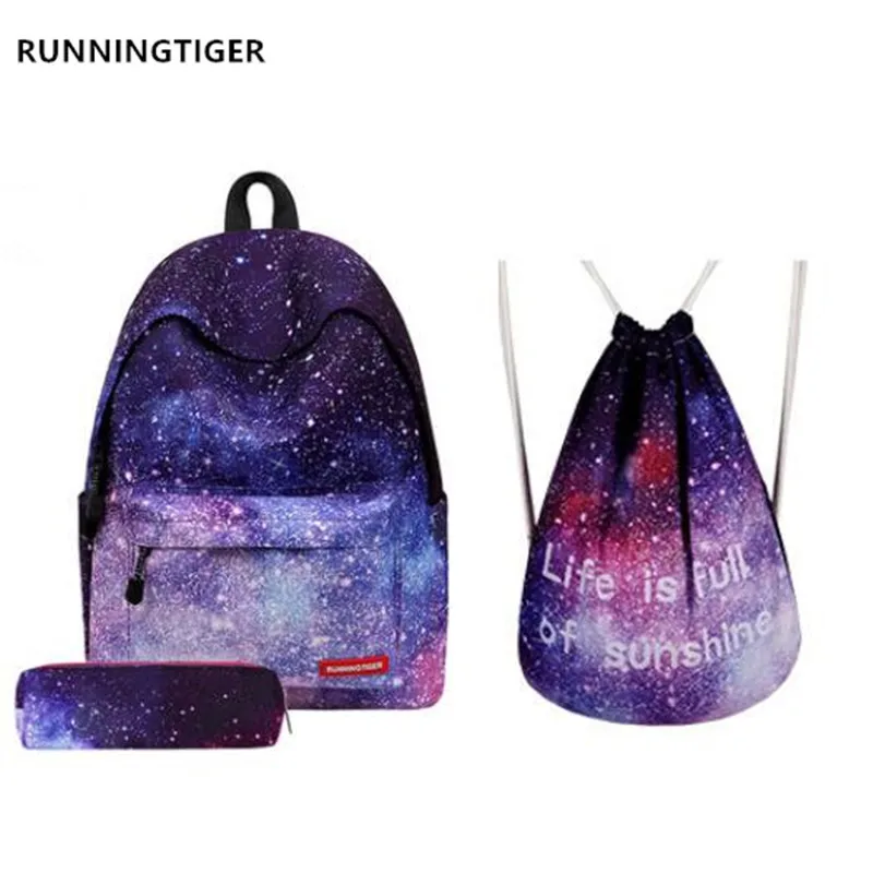 Рюкзак RUNNINGTIGER для девочек подростков 3 шт. в комплекте|school bag for teenager|drawstring bagbags
