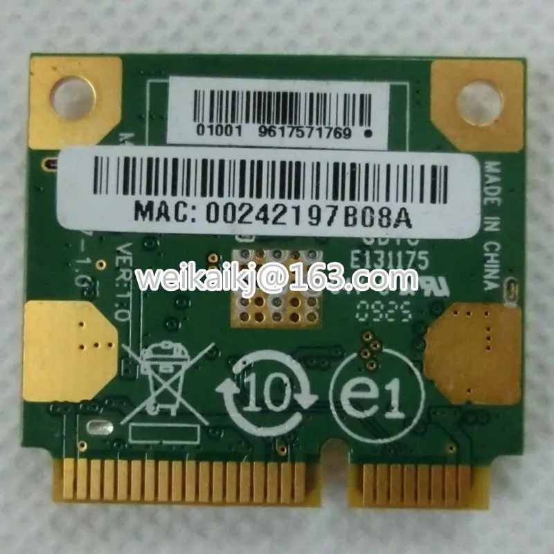 Realtek Rtl8191se Hlaf Mini Pci-e  Wlan- 802.11b/G/N 2, 4  150 /