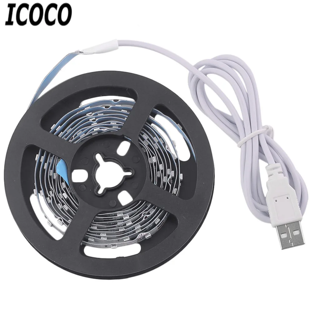 ICOCO USB Светодиодная лента SMD3528 200 см гибкая светодиодная лампы Рождественская