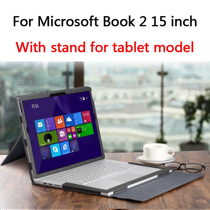 With Stand-Gray 15 Съемный чехол-подставка для ноутбука и планшета для microsoft Surface Book 2 13,5 дюймов для Surface Book 2 15 дюймов чехол для ноутбука - Цвет: With Stand-Gray 15