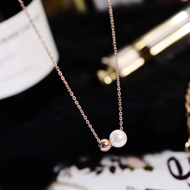 Женское колье с подвеской YUN RUO элегантное ожерелье цвета розового золота из титановой стали ювелирное