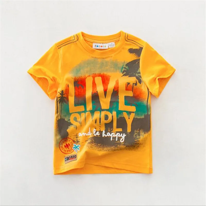Акция летние детские футболки для мальчиков брендовые модные из 100% хлопка с