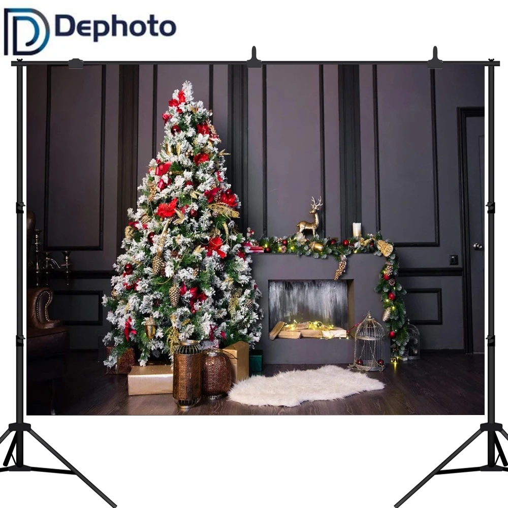 Dephoto классический фон для фотосъемки Новогоднее Рождественское дерево украшение