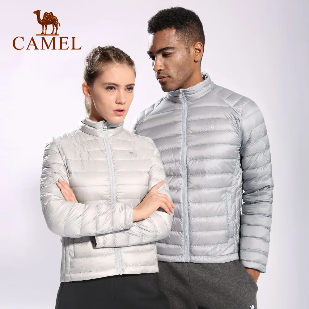 Мужской пуховик на белом утином пуху CAMEL Сверхлегкий Повседневный теплая зимняя