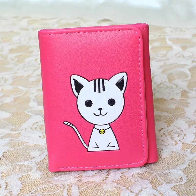 Женский кошелек из искусственной кожи короткий с кошкой для девушек | Багаж и