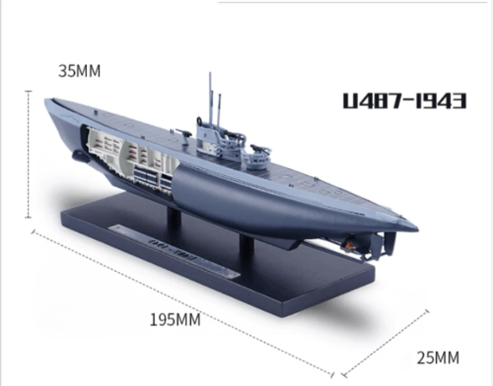 Дешевые детские игрушки 1/350 весы ATLAS U487-1943 Второй мировой войны подводная лодка модель корабля для детей коллекционный подарок