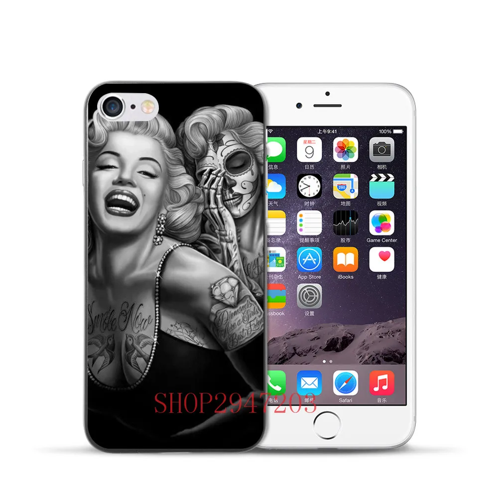 Модный милый Жесткий Мягкий чехол из ТПУ с Монро для девочек Apple iPhone 5 5S SE 6 6S 6PLUS 7PLUS