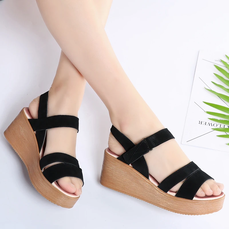 Женские босоножки OUKAHUI в римском стиле из натуральной кожи летняя обувь на