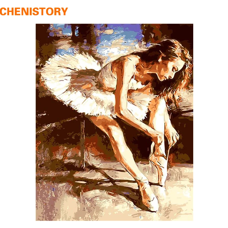 

CHENISTORY Frameless Ballet Dancer Diy Painting By Numbers Acrylic Paint On Canvas Modern Wall Art Picture For Home Decor 40x50