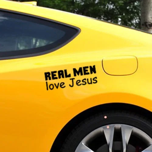 Настоящие мужчины любят Иисуса Наклейка на окно религиозная наклейка s тело