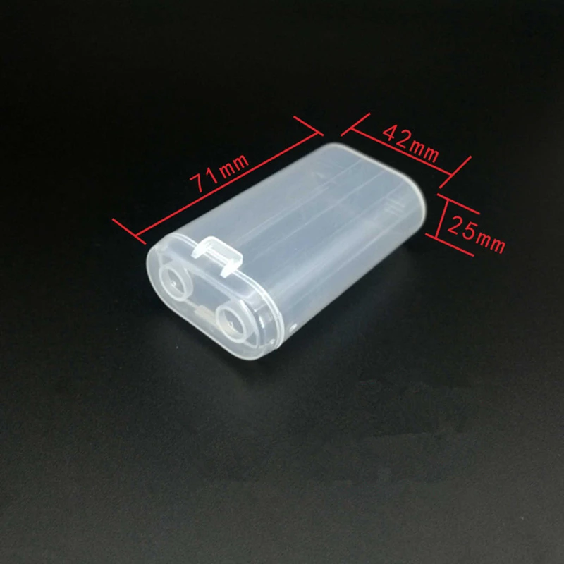 2 шт. прозрачный белый пластиковый чехол Коробка для хранения батарей 18650 |