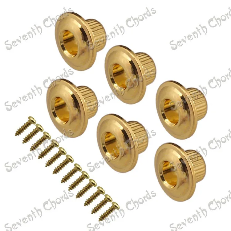 A Set of 6 Pcs Semiclosed Guitar Tuning Pegs Tuners Machine Heads Plastic Ferrules Bushing and 12 Mounting Screws - 3Colors | Спорт и