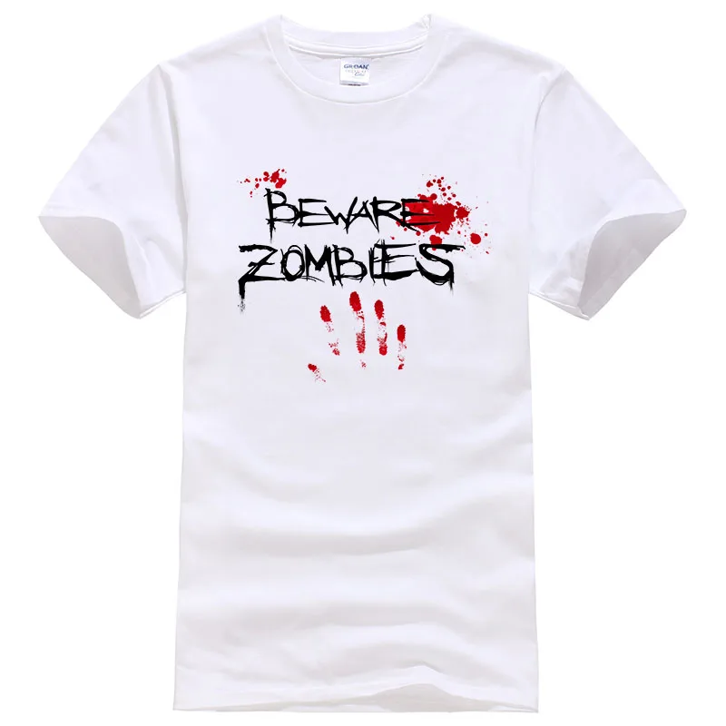 2017 летняя новая мужская и женская футболка с надписью beware zombies модная крутая