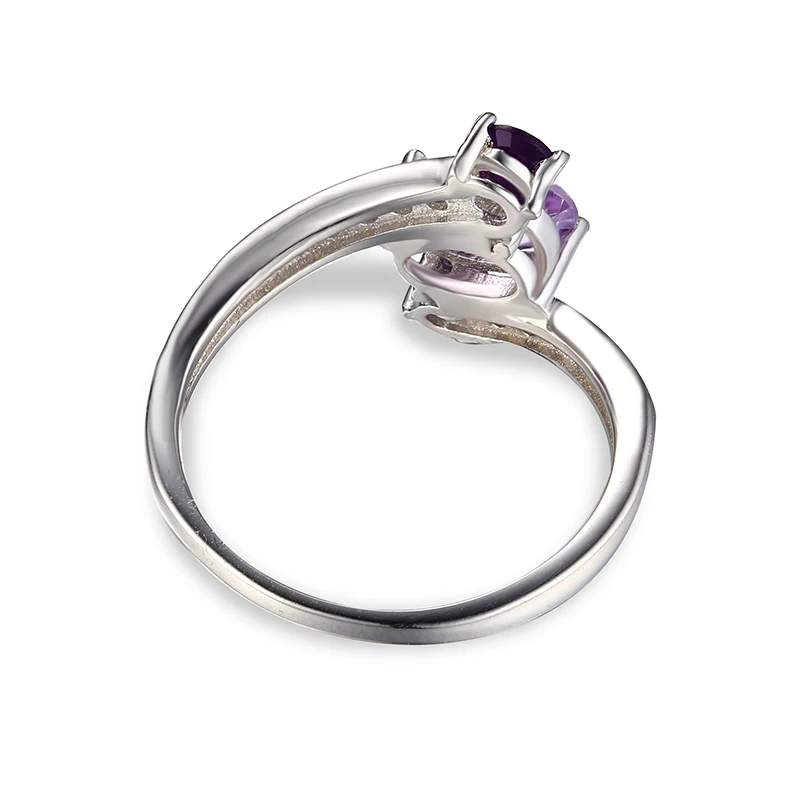 JewelryPalace 925 Sterling Silver 0.9ct Natural Amethyst 3 Stone Anniversary Ring Statement Fine Jewelry for Women | Украшения и