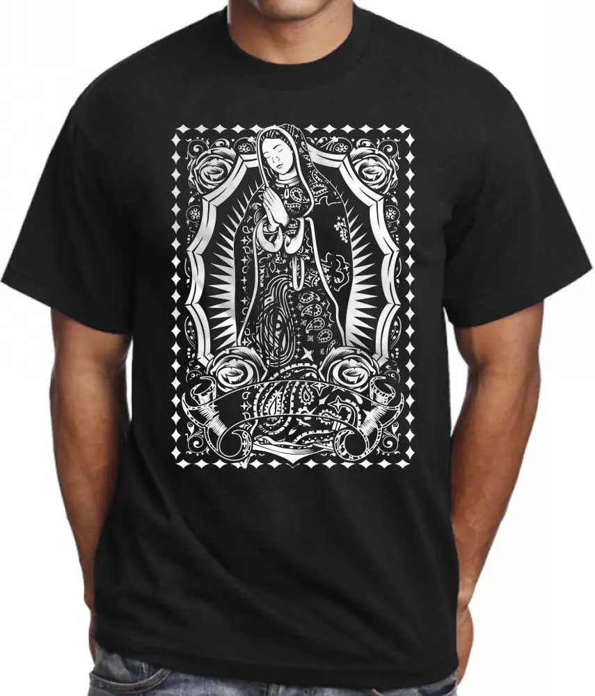 Virgin Mary Bandana футболка Virgen De Guadalupe Tattoo Мексиканская художественная Новое
