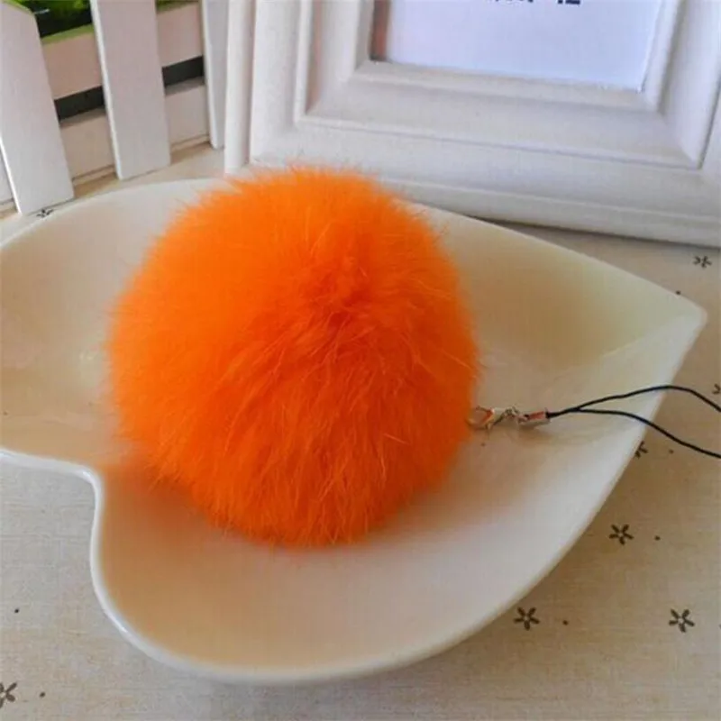 Роскошный пушистый помпон из кроличьего меха 8 см подвеска для женщин/мужчин 10