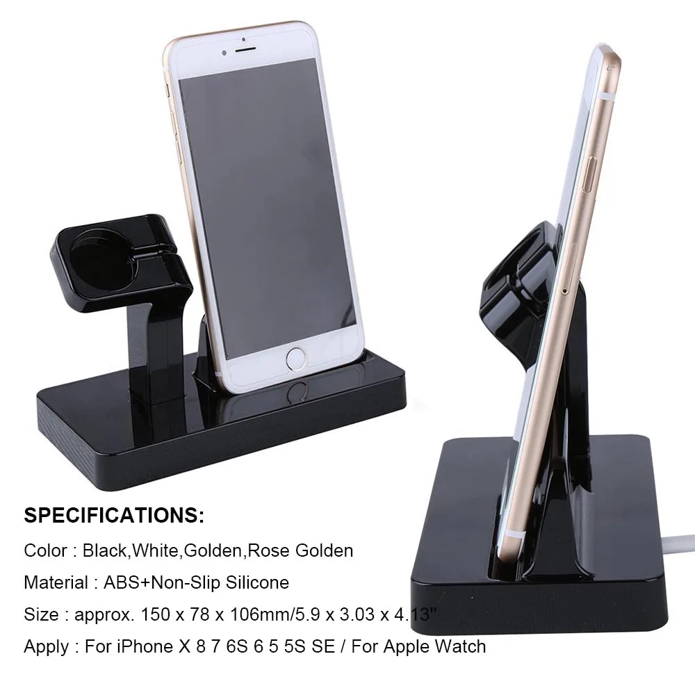 2 in 1 Charging Dock Station Desktop Cradle Phone Stand Holder for iPhone XS MAX XR 8 7 Plus 6S For Apple Watch Charger | Мобильные