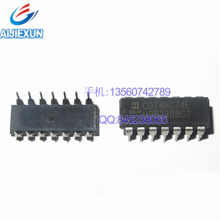 10 шт. CD74HC74E 74HC74 DIP шлепанцы D-типа Pos-Edge 2-элементные 14-контактные PDIP-трубки 100% новые