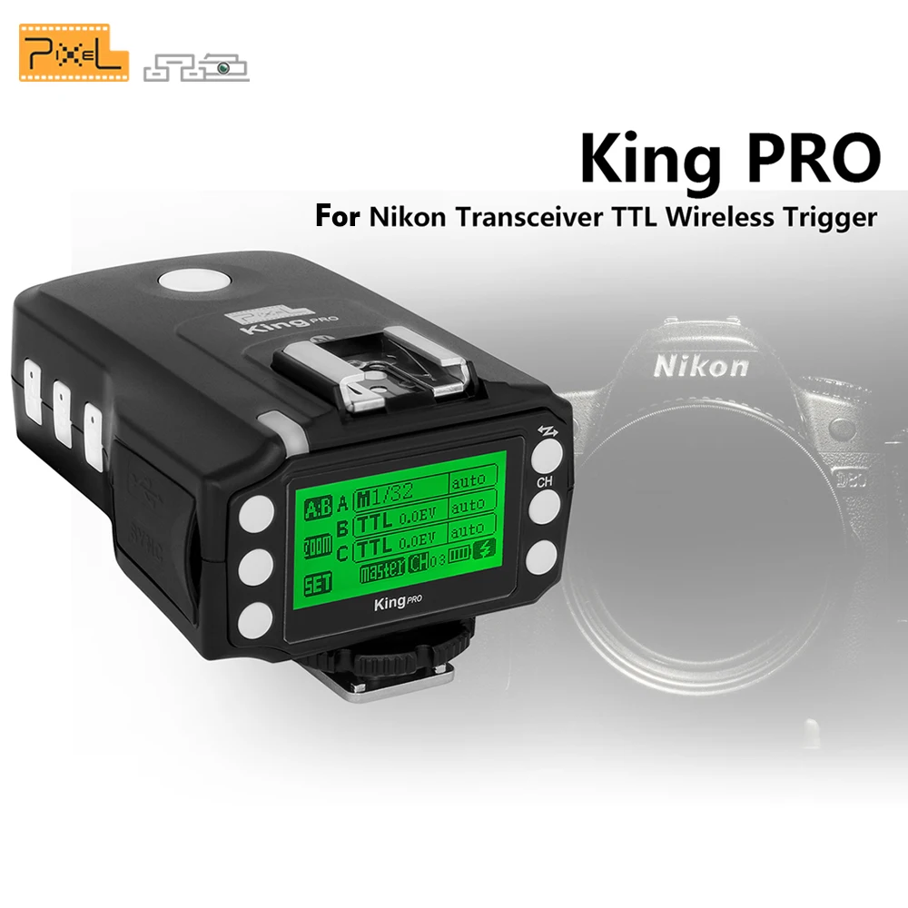 Для Nikon D7100 7000 D5100 D5000 D3200 D3100 D600 D90 DSLR камер Pixel King Pro приемопередатчик 2 4G TTL