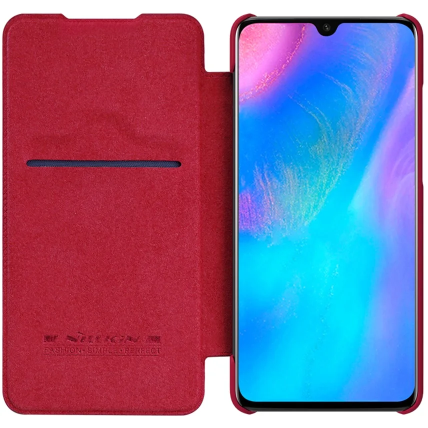 Для huawei P30 чехол Nillkin QIN серии Флип кожаный чехол с карманом для карт роскошный фирменный защитный флип-чехол для huawei P30 чехол