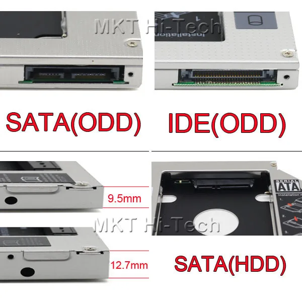 Универсальный SATA 3 0 2 й HDD Caddy 12 7 мм для 5 дюймового SSD чехол Корпус жесткого диска