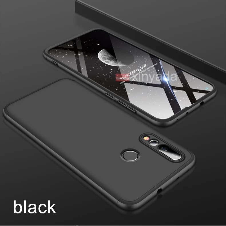 black 360 чехол для huawei Honor 10i Honor 10 Lite 10i чехол Роскошный армированный Жесткий Бампер защитный чехол - Цвет: black