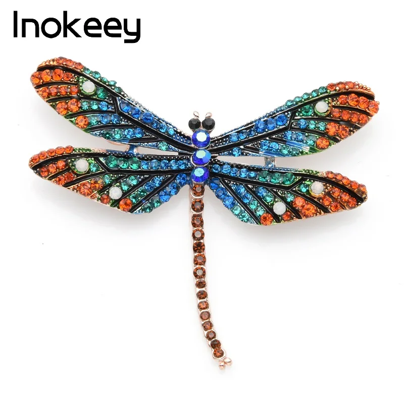 Inokeey Sparkling Full Multi-color Rhinestones Brooch Pins For Women Bouquet Scarf Buckle 2019 New Hot Jewelry Gift | Украшения и