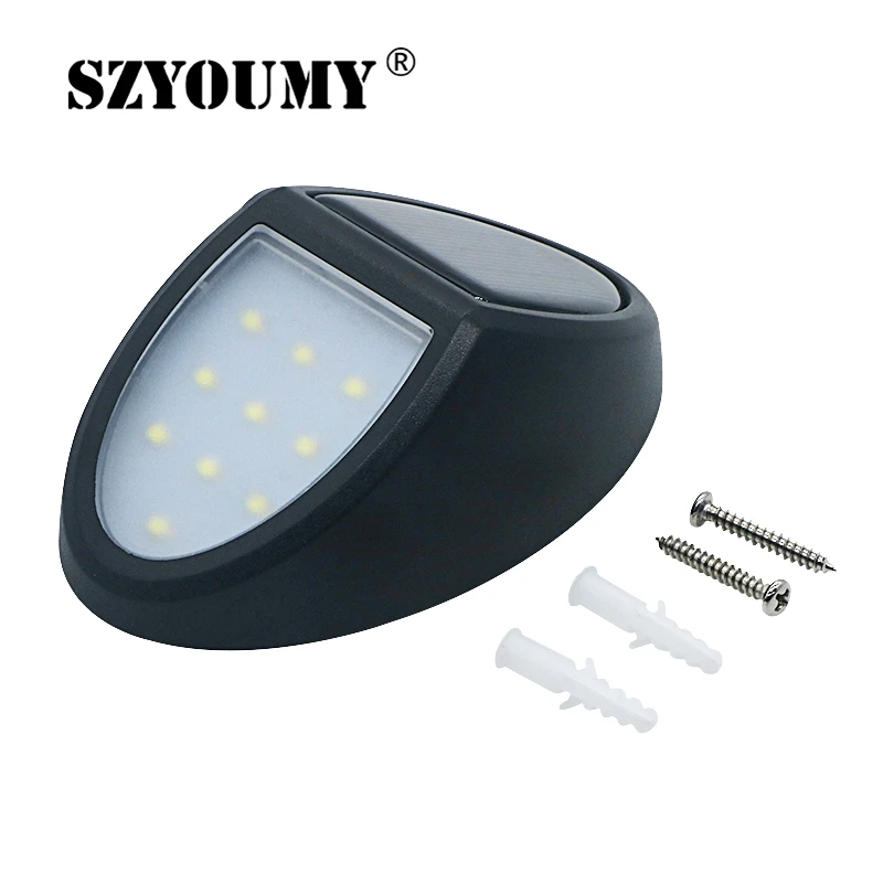 

SZYOUMY солнечные огни 10 LED водонепроницаемый датчик движения Наружный свет для патио двора датчик Ночной Настенный фонарь безопасности водон...