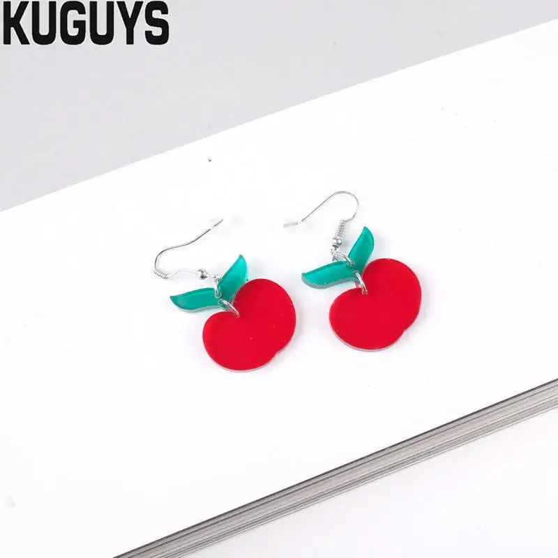 KUGUYS Fashion Jewelry Cute Carrot Earrings for Womens Pendientes Clear Acrylic Food Drop Earring Oorbellen Brincos Accessories | Украшения