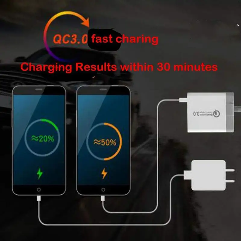 Многофункциональное настенное зарядное устройство QC3.0 портативное USB с 3 usb