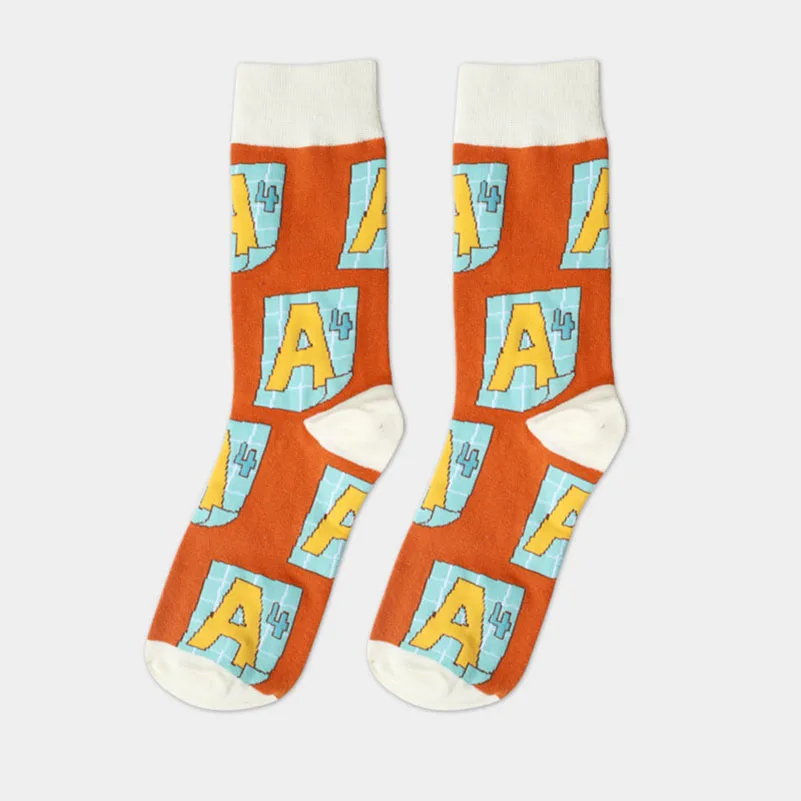 5 пар/лот мужские забавные Разноцветные носки из чесаного хлопка красные