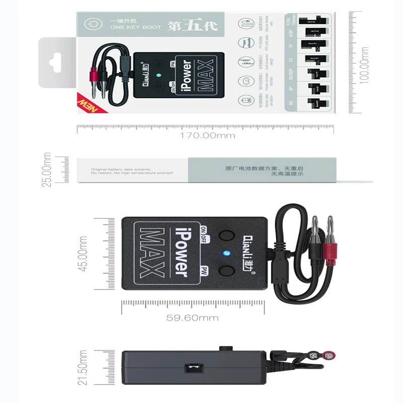 

QIANLI Power Supply iPowerMAX test Cable for iPhone XS MAX X 8G 8P X 7G 7P 6S 6SP 6G 6P DC Power control Wire test line iPower