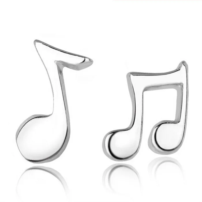 1 pair Asymmetry Musical Notes Studs Earrings For Women Jewelry Gift | Украшения и аксессуары