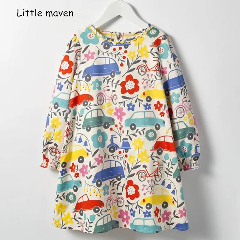 Платье для маленьких девочек Little maven хлопковое платье с цветочным принтом и