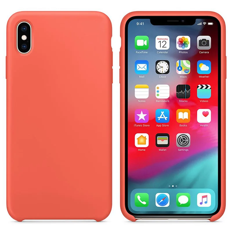 Чехол из жидкого силикона для Apple iPhone XS мягкий чехол ТПУ с защитой краев