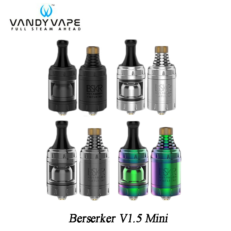 Оригинальный Vandy Vape Berserker V1.5 Мини MTL RTA 2 мл бак 5 металлическая трубка BSKR атомайзер