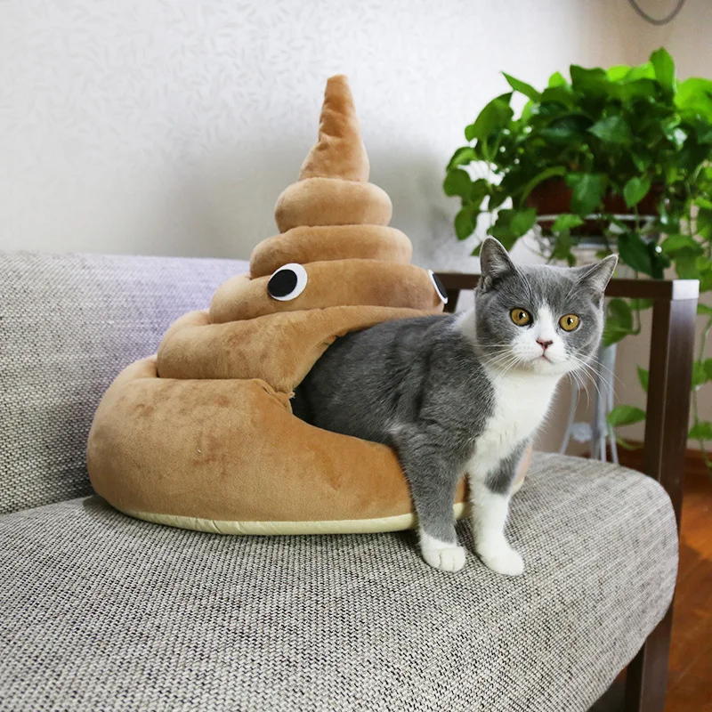 

Funny Poop Cat Bed, Available in 2 Colors and 3 Sizes