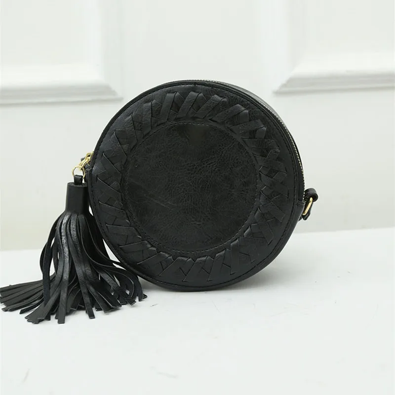 Женщины Круглый Кисточкой Тканые Crossbody Сумки Девушки Сумка Милые Дамы Вязание