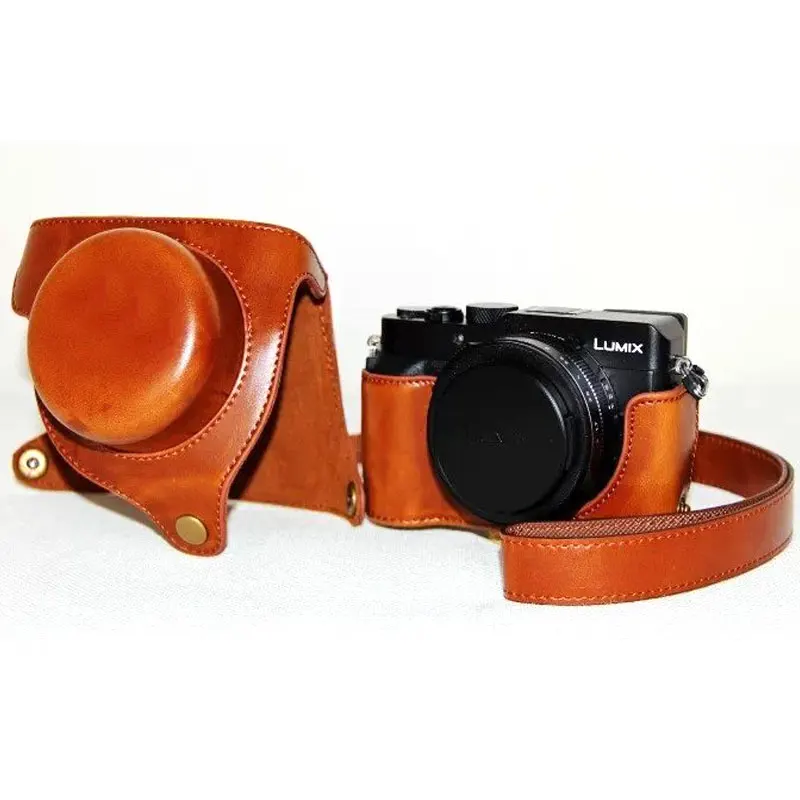 Чехол из искусственной кожи для камеры Panasonic lx100 LUMIX LX100 DMC-LX100 с кожаным ремешком на