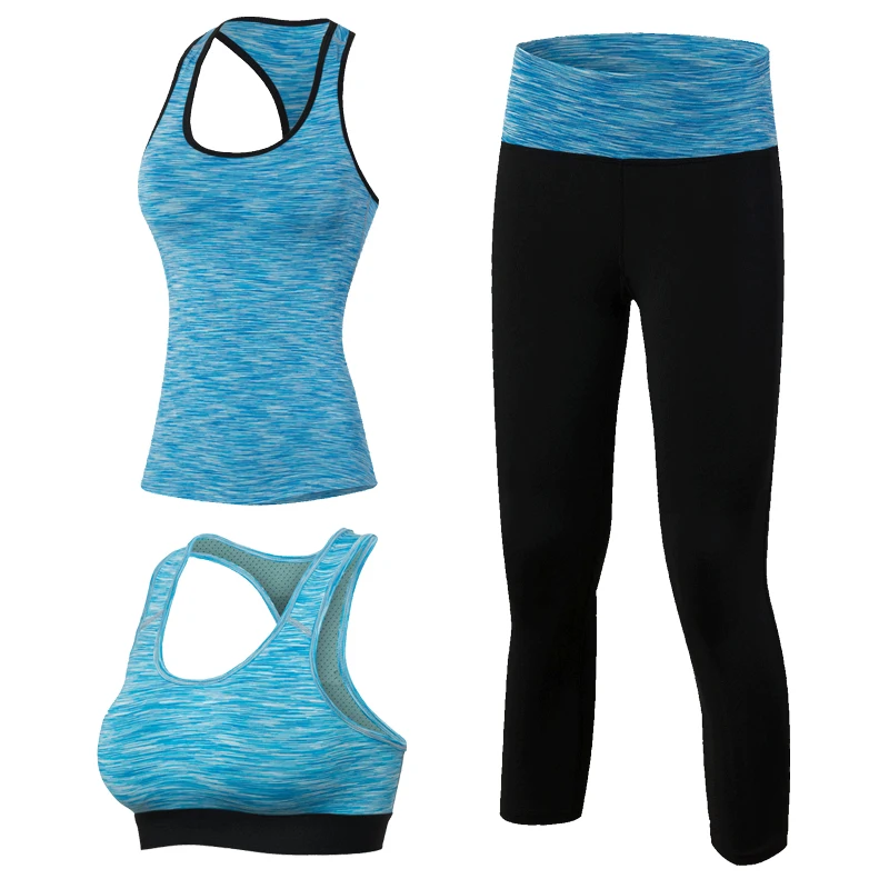 2019 Новый 3 шт Фитнес Быстросохнущий компрессионный тренировочный костюм для