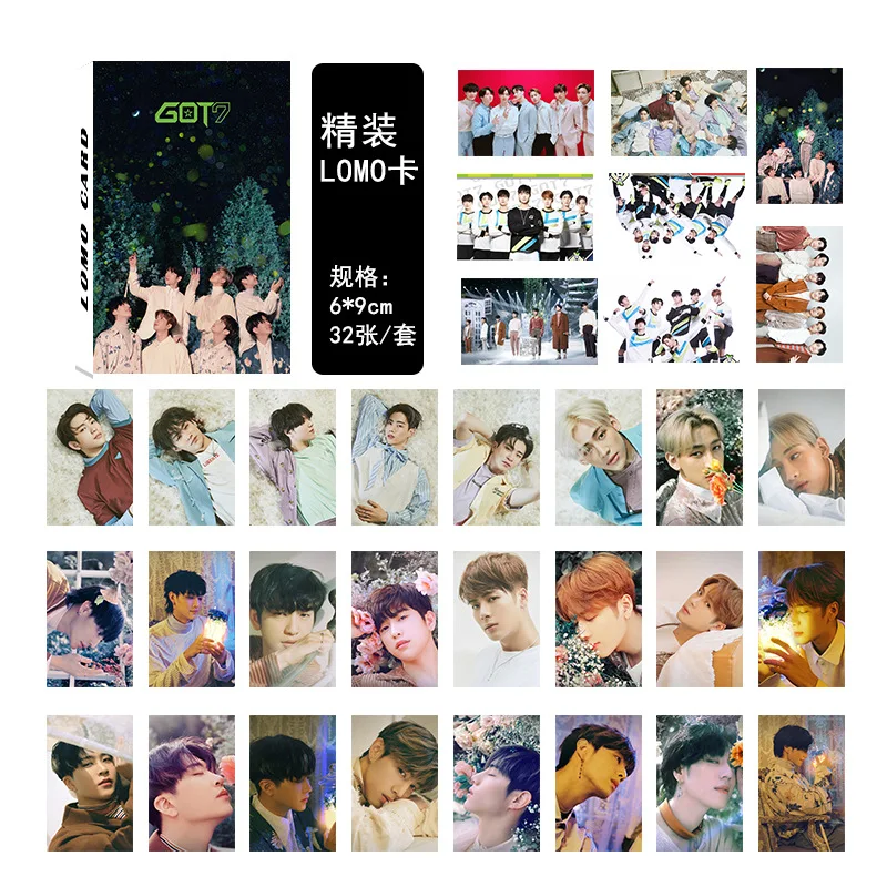 [MYKPOP]GOT7 LOMO карта 32 шт./компл. KPOP коллекция поклонников SA19041703|Наклейки для