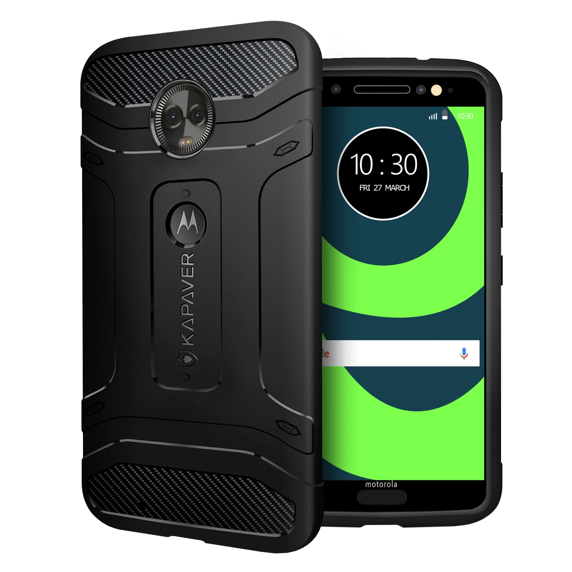 KAPAVER®Чехол для Moto G6 прочный черный ударопрочный тонкий задняя крышка