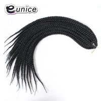 eunice hair for braiding 24 medium 3s box braid crochet extensions high temperature fiber synthetic crochet braids 20rootspack